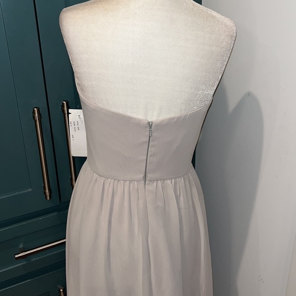 NWT Social Bridesmaids Chiffon Formal Gown #8159 Oyster - Picture 7 of 11